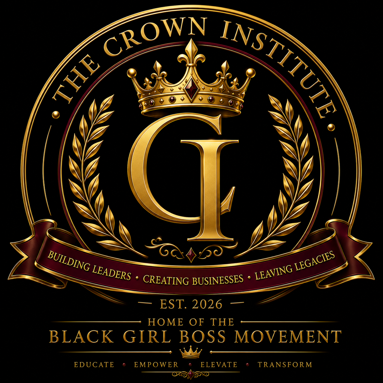 The Crown Institute official emblem — Home of the Black Girl Boss Movement